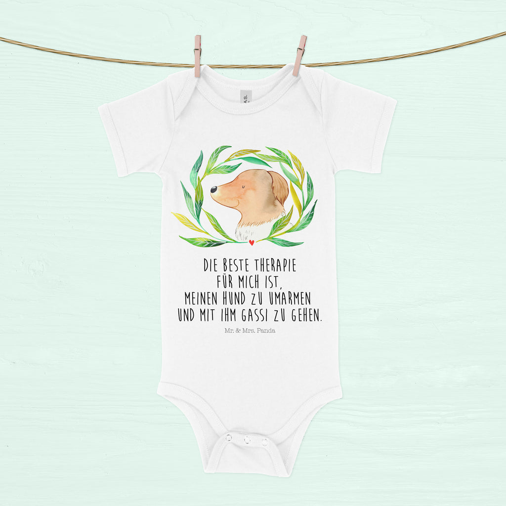Organic Baby Body Hund Ranke Babykleidung, Babystrampler, Strampler, Wickelbody, Baby Erstausstattung, Junge, Mädchen, Hund, Hundemotiv, Haustier, Hunderasse, Tierliebhaber, Hundebesitzer, Sprüche, Ranke, Therapie, Selbsttherapie, Hundeliebe, Hundeglück, Hunde