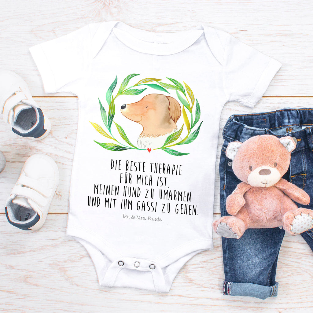 Organic Baby Body Hund Ranke Babykleidung, Babystrampler, Strampler, Wickelbody, Baby Erstausstattung, Junge, Mädchen, Hund, Hundemotiv, Haustier, Hunderasse, Tierliebhaber, Hundebesitzer, Sprüche, Ranke, Therapie, Selbsttherapie, Hundeliebe, Hundeglück, Hunde