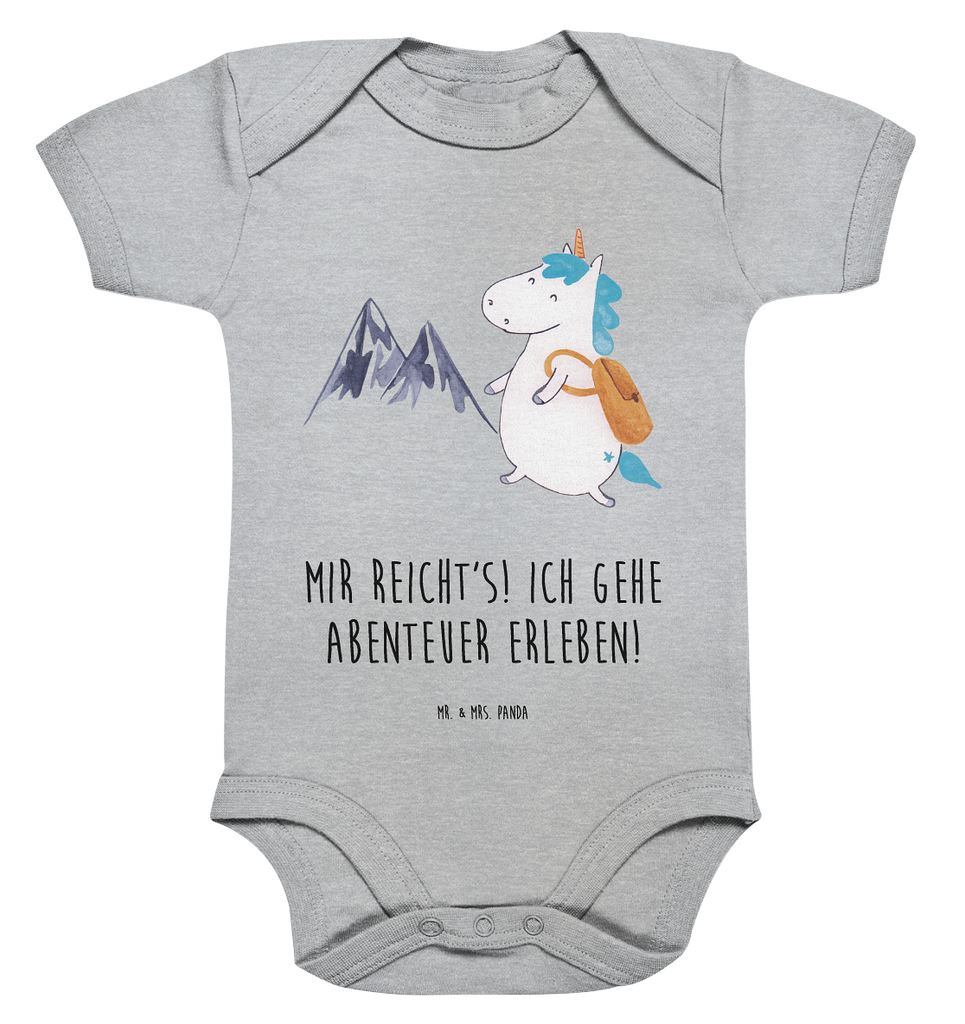 Organic Baby Body Einhorn Bergsteiger Babykleidung, Babystrampler, Strampler, Wickelbody, Baby Erstausstattung, Junge, Mädchen, Einhorn, Einhörner, Einhorn Deko, Pegasus, Unicorn, Bergsteiger, Abenteuer, Berge, Abenteurer, Weltenbummler, Weltreise, Reisen, Urlaub, Entdecker