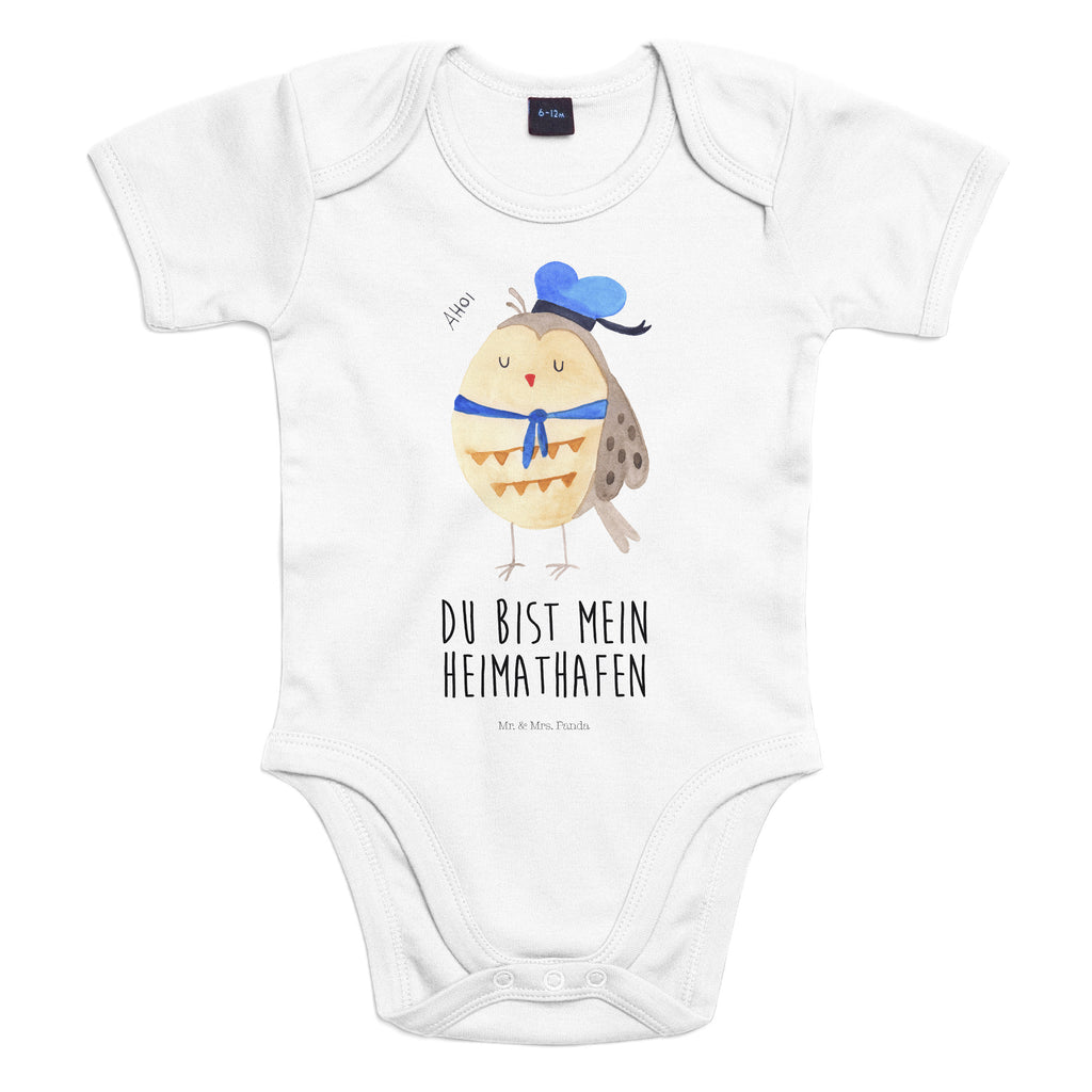 Organic Baby Body Eule Matrosen Babykleidung, Babystrampler, Strampler, Wickelbody, Baby Erstausstattung, Junge, Mädchen, Eule, Eule Spruch, Eule Deko, Owl, Wortspiel lustig, Matrose, Freundin, Ehe, Seefahrer, Heimathafen, Hochzeitstag Geschenk
