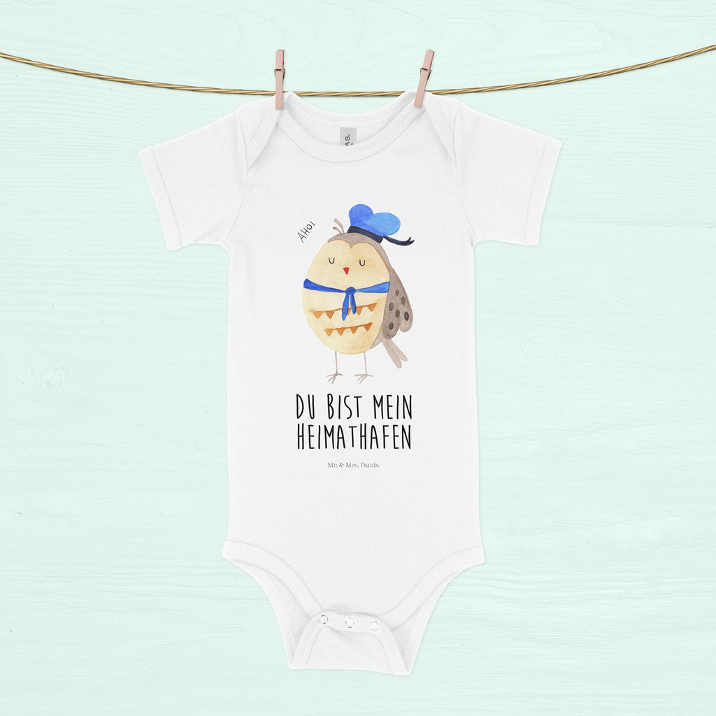 Organic Baby Body Eule Matrosen Babykleidung, Babystrampler, Strampler, Wickelbody, Baby Erstausstattung, Junge, Mädchen, Eule, Eule Spruch, Eule Deko, Owl, Wortspiel lustig, Matrose, Freundin, Ehe, Seefahrer, Heimathafen, Hochzeitstag Geschenk