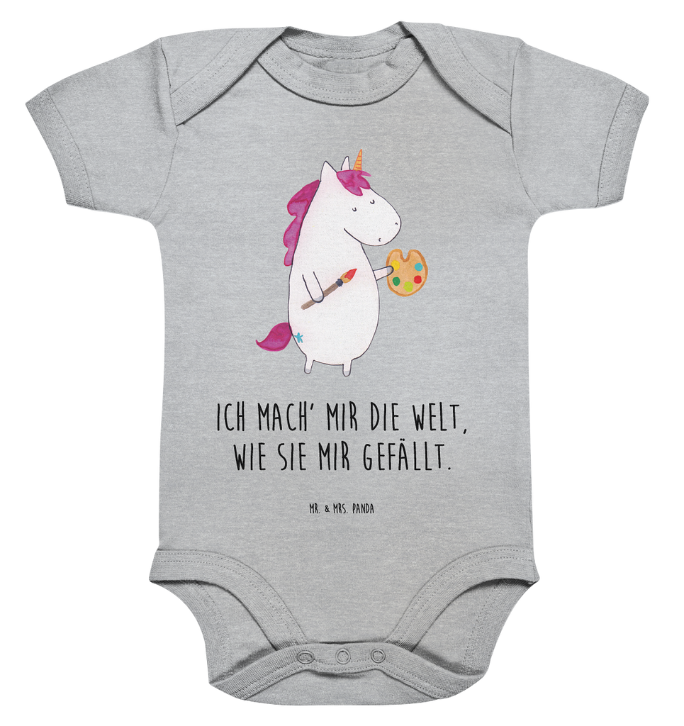 Organic Baby Body Einhorn Künstler Babykleidung, Babystrampler, Strampler, Wickelbody, Baby Erstausstattung, Junge, Mädchen, Einhorn, Einhörner, Einhorn Deko, Pegasus, Unicorn, Englisch, Künstler, Artist, Malen, Zeichnen, Welt, Farbe, Stift, Pinsel, Geschenk, Maler