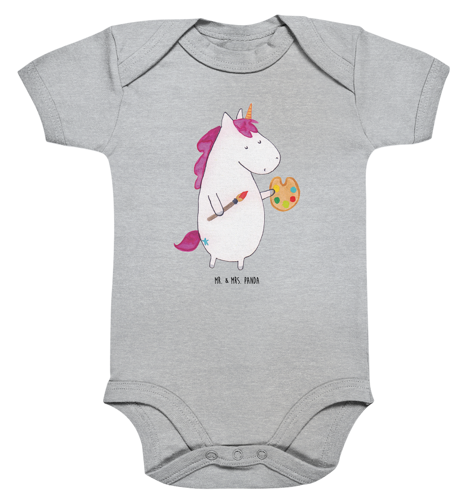 Organic Baby Body Einhorn Künstler Babykleidung, Babystrampler, Strampler, Wickelbody, Baby Erstausstattung, Junge, Mädchen, Einhorn, Einhörner, Einhorn Deko, Pegasus, Unicorn, Englisch, Künstler, Artist, Malen, Zeichnen, Welt, Farbe, Stift, Pinsel, Geschenk, Maler