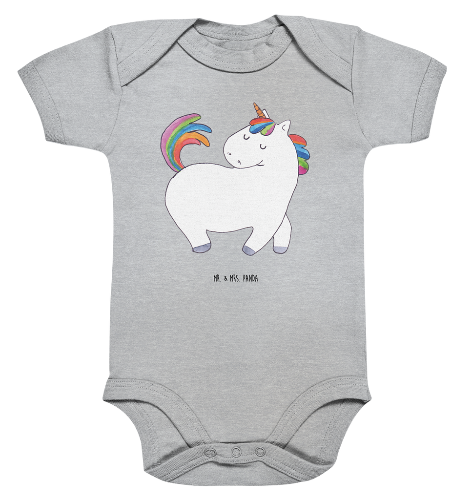 Organic Baby Body Einhorn stolzierend Babykleidung, Babystrampler, Strampler, Wickelbody, Baby Erstausstattung, Junge, Mädchen, Einhorn, Einhörner, Einhorn Deko, Pegasus, Unicorn, stolz, anders, bunt, Pferd, Reiter, Reiten, Freundin, Geschenk