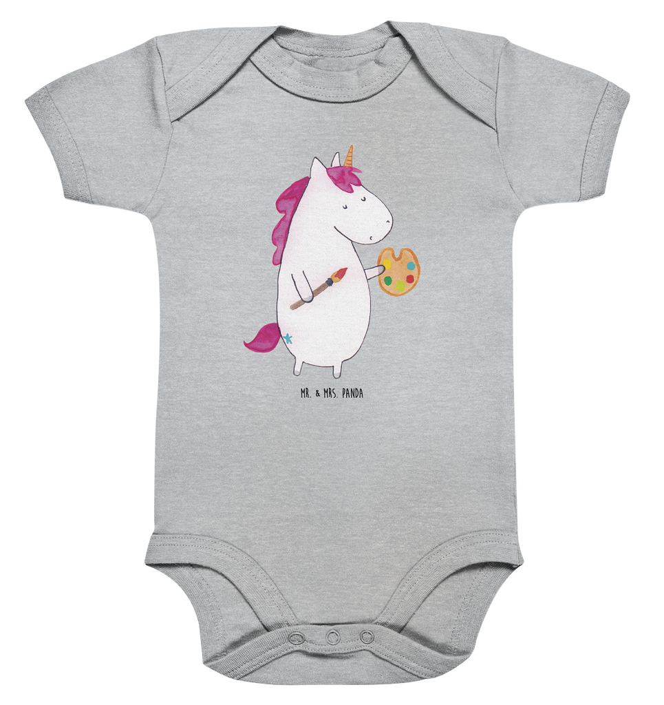 Organic Baby Body Einhorn Künstler Babykleidung, Babystrampler, Strampler, Wickelbody, Baby Erstausstattung, Junge, Mädchen, Einhorn, Einhörner, Einhorn Deko, Pegasus, Unicorn, Englisch, Künstler, Artist, Malen, Zeichnen, Welt, Farbe, Stift, Pinsel, Geschenk, Maler