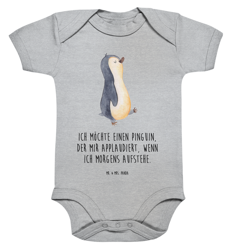 Organic Baby Body Pinguin marschierend Babykleidung, Babystrampler, Strampler, Wickelbody, Baby Erstausstattung, Junge, Mädchen, Pinguin, Pinguine, Frühaufsteher, Langschläfer, Bruder, Schwester, Familie