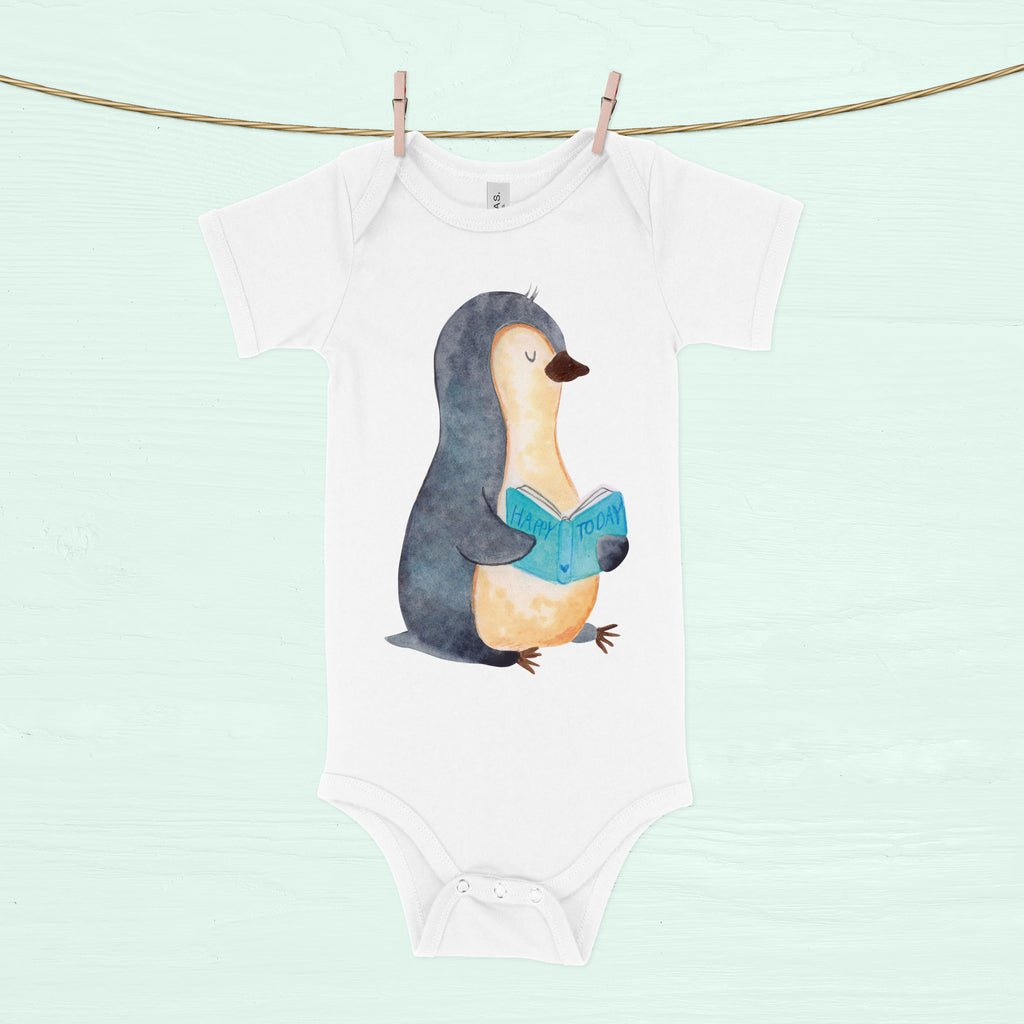 Organic Baby Body Pinguin Buch Babykleidung, Babystrampler, Strampler, Wickelbody, Baby Erstausstattung, Junge, Mädchen, Pinguin, Pinguine, Buch, Lesen, Bücherwurm, Nichtstun, Faulenzen, Ferien, Urlaub, Freizeit