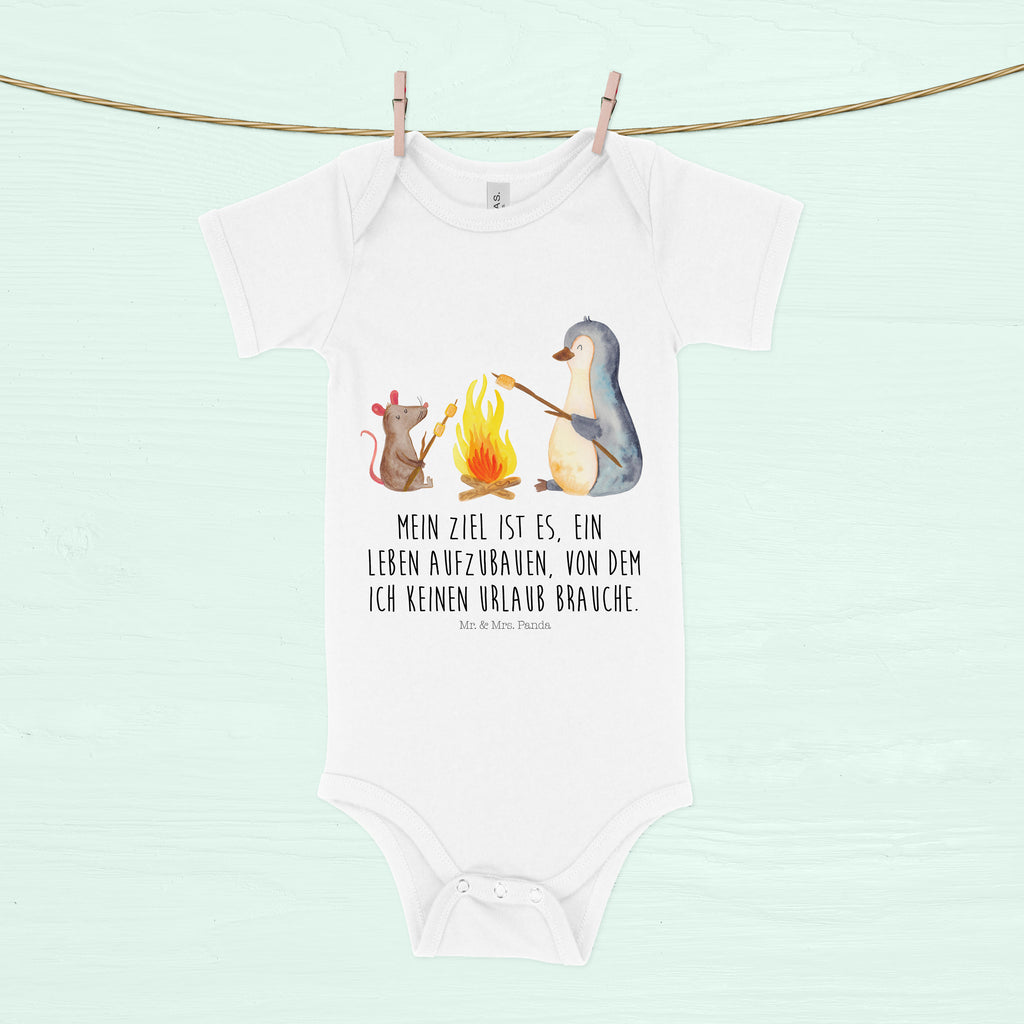 Organic Baby Body Pinguin Lagerfeuer Babykleidung, Babystrampler, Strampler, Wickelbody, Baby Erstausstattung, Junge, Mädchen, Pinguin, Maus, Pinguine, Lagerfeuer, Leben, Arbeit, Job, Motivation, Büro, Büroalltag, Lebensspruch, Lebensmotivation, Neustart, Liebe, grillen, Feuer, Marshmallows