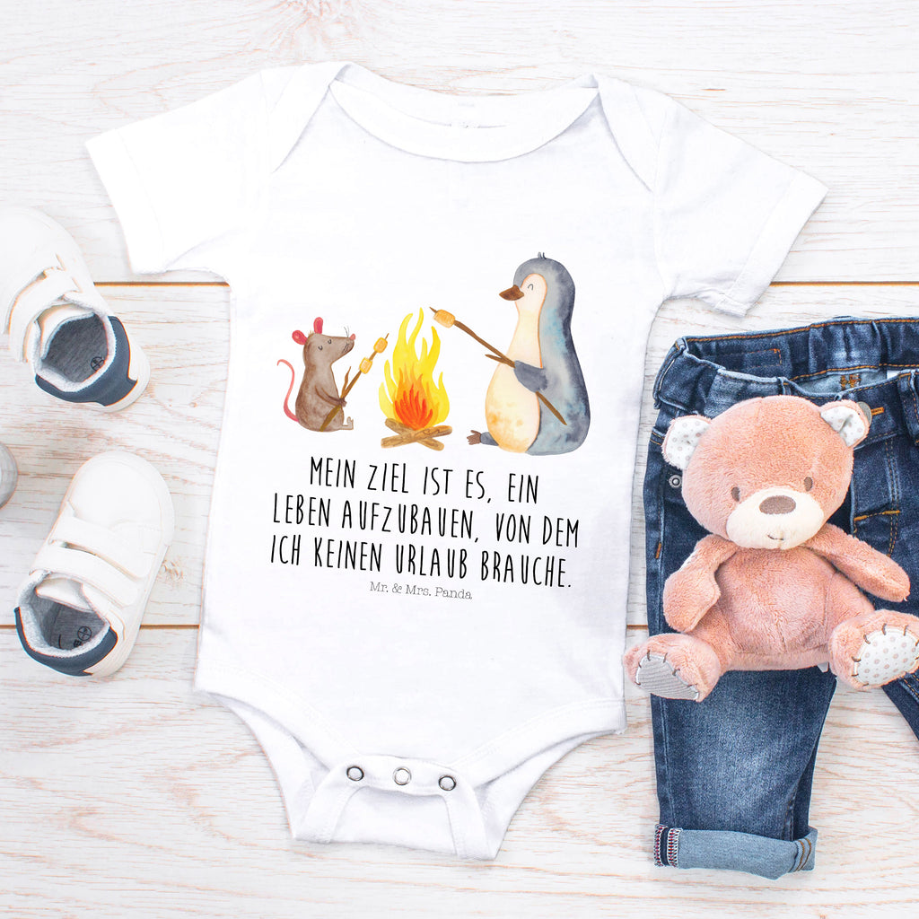 Organic Baby Body Pinguin Lagerfeuer Babykleidung, Babystrampler, Strampler, Wickelbody, Baby Erstausstattung, Junge, Mädchen, Pinguin, Maus, Pinguine, Lagerfeuer, Leben, Arbeit, Job, Motivation, Büro, Büroalltag, Lebensspruch, Lebensmotivation, Neustart, Liebe, grillen, Feuer, Marshmallows