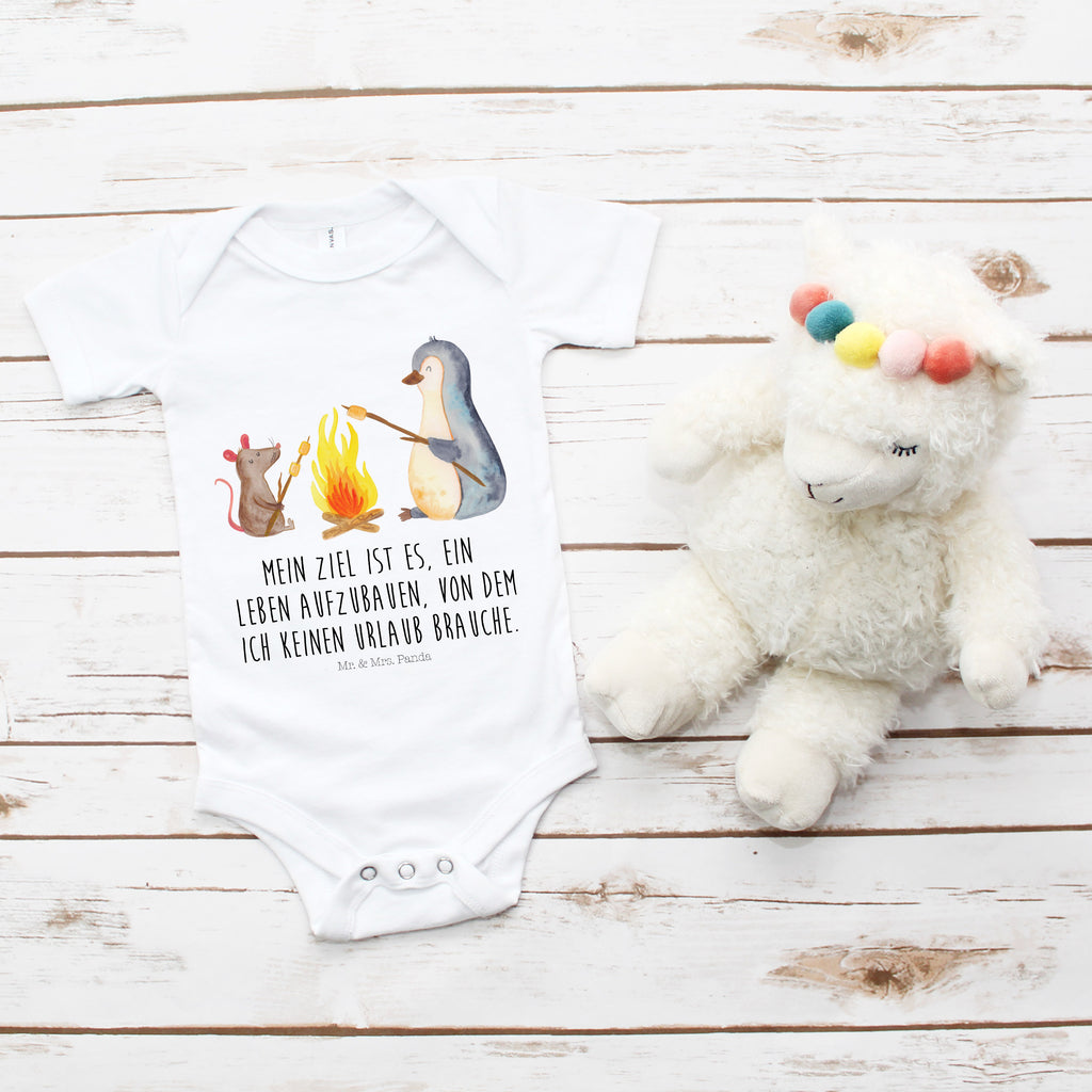 Organic Baby Body Pinguin Lagerfeuer Babykleidung, Babystrampler, Strampler, Wickelbody, Baby Erstausstattung, Junge, Mädchen, Pinguin, Maus, Pinguine, Lagerfeuer, Leben, Arbeit, Job, Motivation, Büro, Büroalltag, Lebensspruch, Lebensmotivation, Neustart, Liebe, grillen, Feuer, Marshmallows