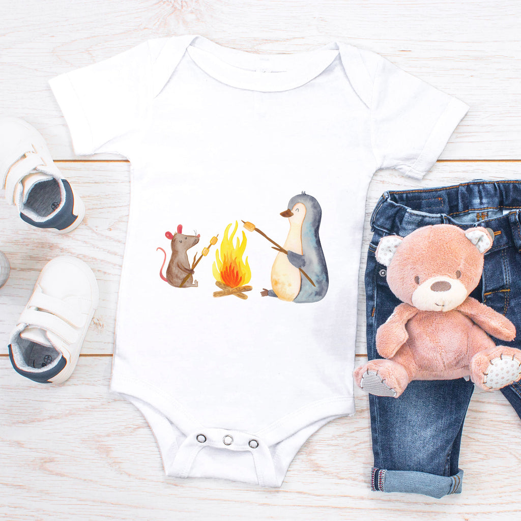 Organic Baby Body Pinguin Lagerfeuer Babykleidung, Babystrampler, Strampler, Wickelbody, Baby Erstausstattung, Junge, Mädchen, Pinguin, Maus, Pinguine, Lagerfeuer, Leben, Arbeit, Job, Motivation, Büro, Büroalltag, Lebensspruch, Lebensmotivation, Neustart, Liebe, grillen, Feuer, Marshmallows
