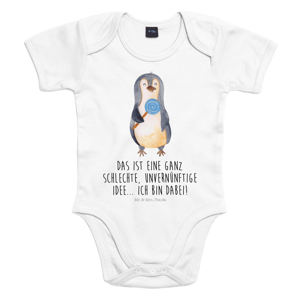 Organic Baby Body Pinguin Lolli Babykleidung, Babystrampler, Strampler, Wickelbody, Baby Erstausstattung, Junge, Mädchen, Pinguin, Pinguine, Lolli, Süßigkeiten, Blödsinn, Spruch, Rebell, Gauner, Ganove, Rabauke