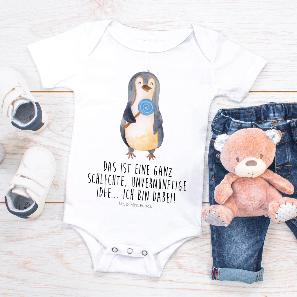 Organic Baby Body Pinguin Lolli Babykleidung, Babystrampler, Strampler, Wickelbody, Baby Erstausstattung, Junge, Mädchen, Pinguin, Pinguine, Lolli, Süßigkeiten, Blödsinn, Spruch, Rebell, Gauner, Ganove, Rabauke