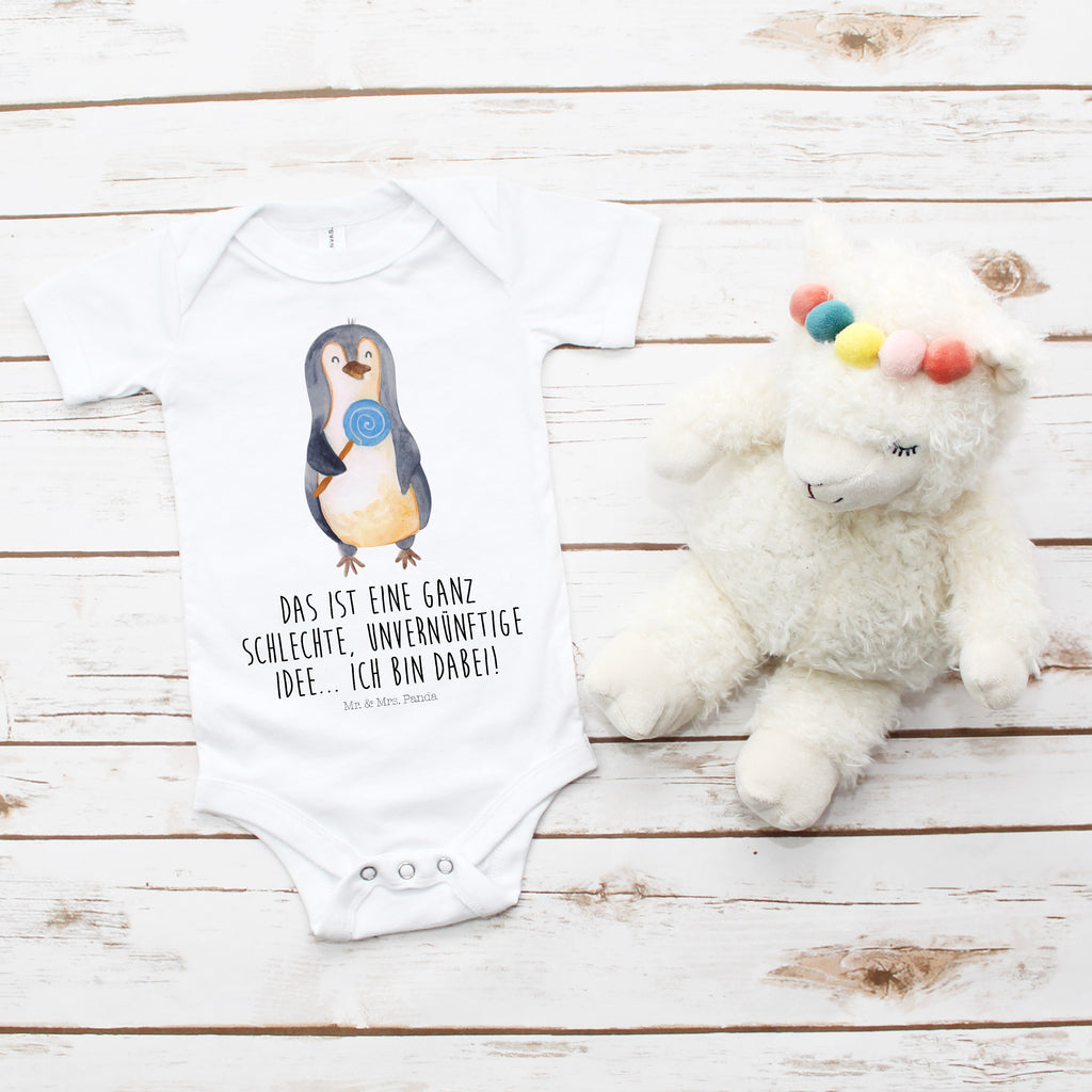 Organic Baby Body Pinguin Lolli Babykleidung, Babystrampler, Strampler, Wickelbody, Baby Erstausstattung, Junge, Mädchen, Pinguin, Pinguine, Lolli, Süßigkeiten, Blödsinn, Spruch, Rebell, Gauner, Ganove, Rabauke