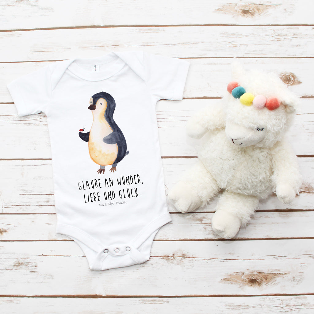 Organic Baby Body Pinguin Marienkäfer Babykleidung, Babystrampler, Strampler, Wickelbody, Baby Erstausstattung, Junge, Mädchen, Pinguin, Pinguine, Marienkäfer, Liebe, Wunder, Glück, Freude, Lebensfreude