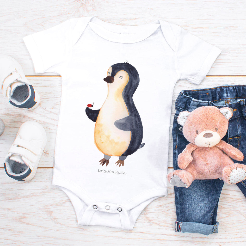 Organic Baby Body Pinguin Marienkäfer Babykleidung, Babystrampler, Strampler, Wickelbody, Baby Erstausstattung, Junge, Mädchen, Pinguin, Pinguine, Marienkäfer, Liebe, Wunder, Glück, Freude, Lebensfreude