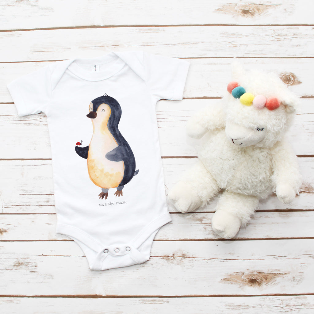 Organic Baby Body Pinguin Marienkäfer Babykleidung, Babystrampler, Strampler, Wickelbody, Baby Erstausstattung, Junge, Mädchen, Pinguin, Pinguine, Marienkäfer, Liebe, Wunder, Glück, Freude, Lebensfreude