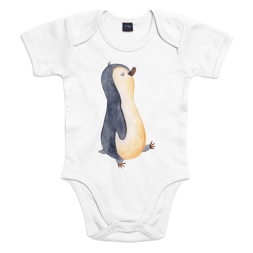 Organic Baby Body Pinguin marschierend Babykleidung, Babystrampler, Strampler, Wickelbody, Baby Erstausstattung, Junge, Mädchen, Pinguin, Pinguine, Frühaufsteher, Langschläfer, Bruder, Schwester, Familie