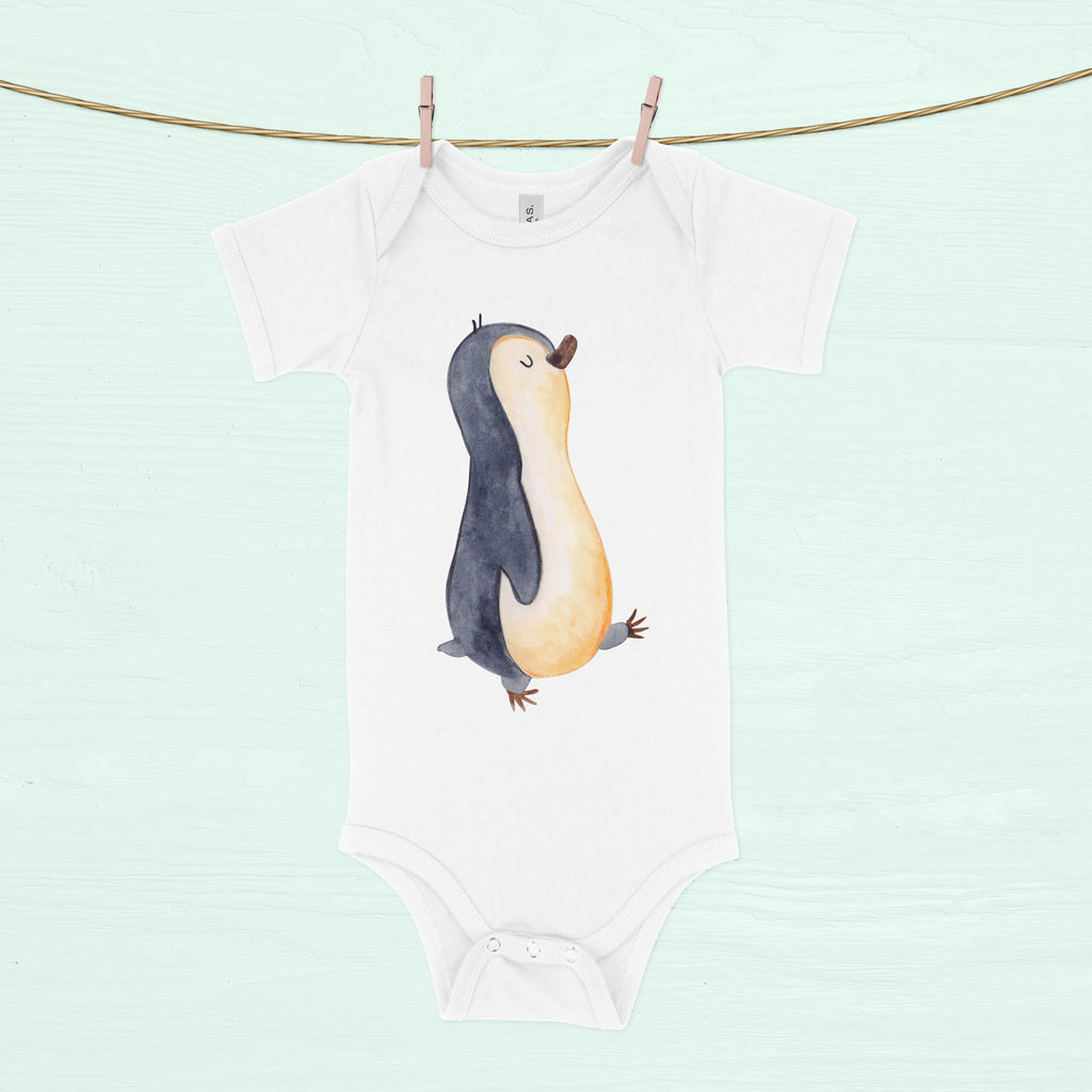 Organic Baby Body Pinguin marschierend Babykleidung, Babystrampler, Strampler, Wickelbody, Baby Erstausstattung, Junge, Mädchen, Pinguin, Pinguine, Frühaufsteher, Langschläfer, Bruder, Schwester, Familie