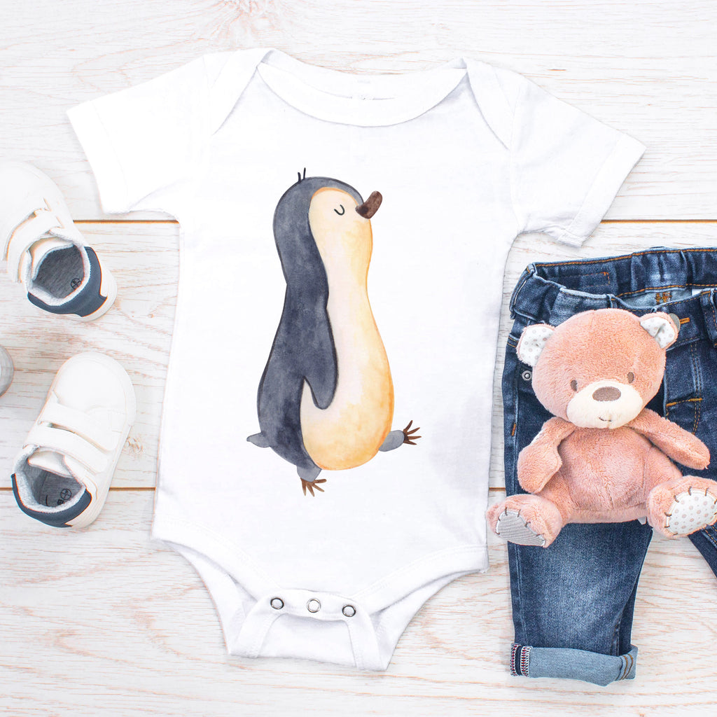 Organic Baby Body Pinguin marschierend Babykleidung, Babystrampler, Strampler, Wickelbody, Baby Erstausstattung, Junge, Mädchen, Pinguin, Pinguine, Frühaufsteher, Langschläfer, Bruder, Schwester, Familie