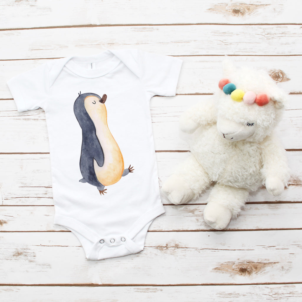 Organic Baby Body Pinguin marschierend Babykleidung, Babystrampler, Strampler, Wickelbody, Baby Erstausstattung, Junge, Mädchen, Pinguin, Pinguine, Frühaufsteher, Langschläfer, Bruder, Schwester, Familie