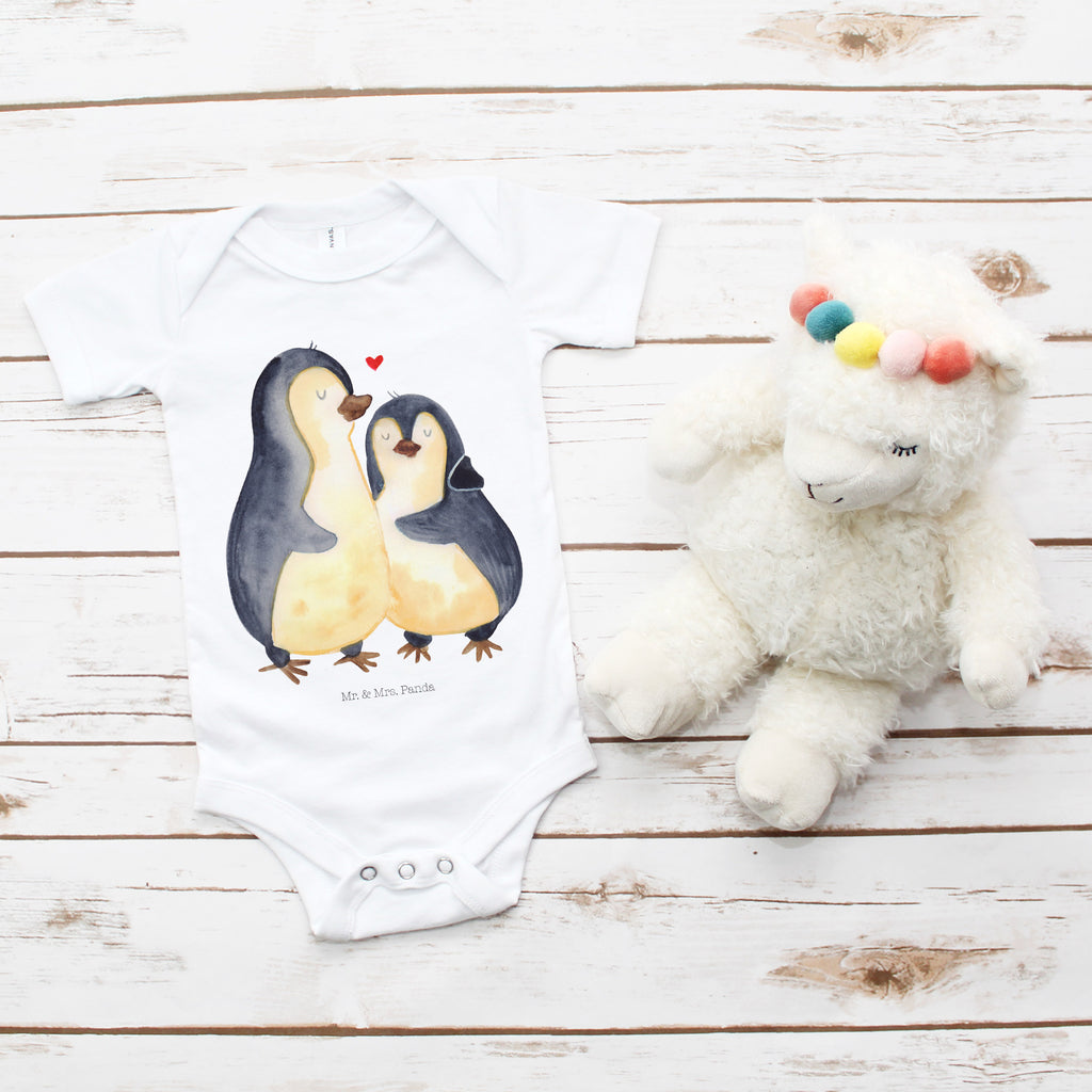Organic Baby Body Pinguin umarmend Babykleidung, Babystrampler, Strampler, Wickelbody, Baby Erstausstattung, Junge, Mädchen, Pinguin, Liebe, Liebespaar, Liebesbeweis, Liebesgeschenk, Verlobung, Jahrestag, Hochzeitstag, Hochzeit, Hochzeitsgeschenk