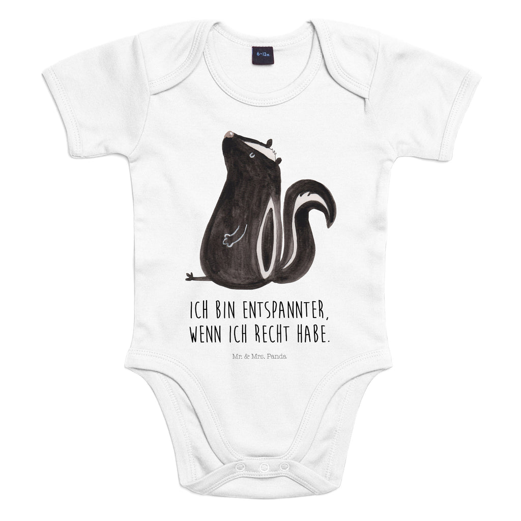 Organic Baby Body Stinktier sitzend Babykleidung, Babystrampler, Strampler, Wickelbody, Baby Erstausstattung, Junge, Mädchen, Stinktier, Skunk, Wildtier, Raubtier, Stinker, Stinki, Spruch, Büro, Recht, Besserwisser
