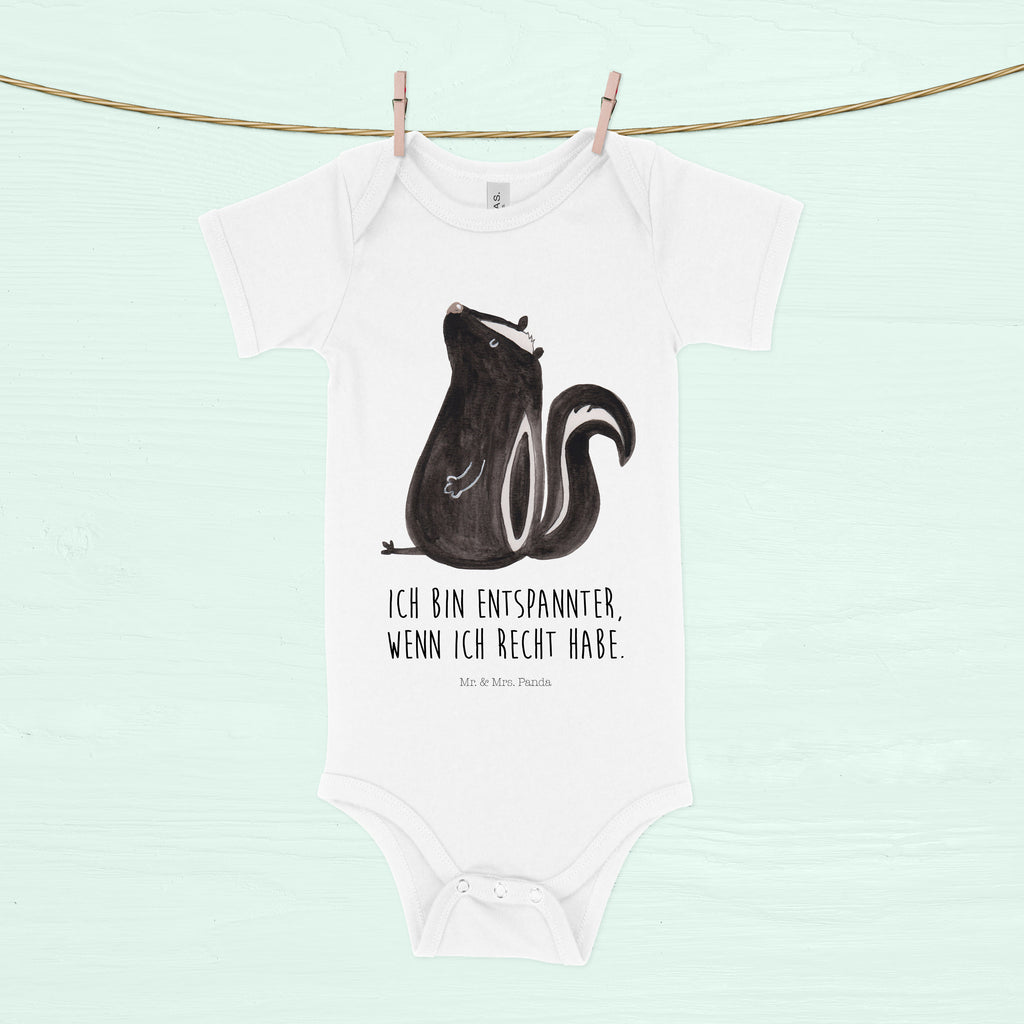 Organic Baby Body Stinktier sitzend Babykleidung, Babystrampler, Strampler, Wickelbody, Baby Erstausstattung, Junge, Mädchen, Stinktier, Skunk, Wildtier, Raubtier, Stinker, Stinki, Spruch, Büro, Recht, Besserwisser