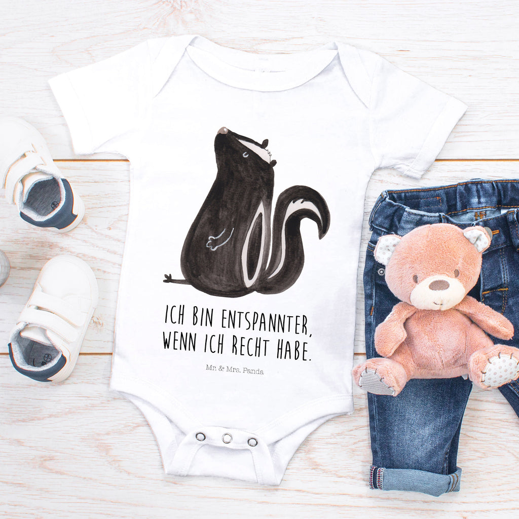 Organic Baby Body Stinktier sitzend Babykleidung, Babystrampler, Strampler, Wickelbody, Baby Erstausstattung, Junge, Mädchen, Stinktier, Skunk, Wildtier, Raubtier, Stinker, Stinki, Spruch, Büro, Recht, Besserwisser