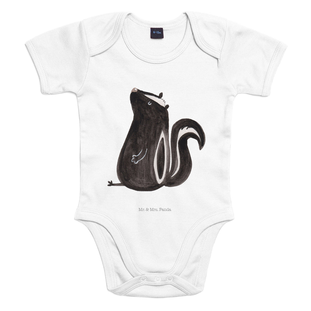 Organic Baby Body Stinktier sitzend Babykleidung, Babystrampler, Strampler, Wickelbody, Baby Erstausstattung, Junge, Mädchen, Stinktier, Skunk, Wildtier, Raubtier, Stinker, Stinki, Spruch, Büro, Recht, Besserwisser