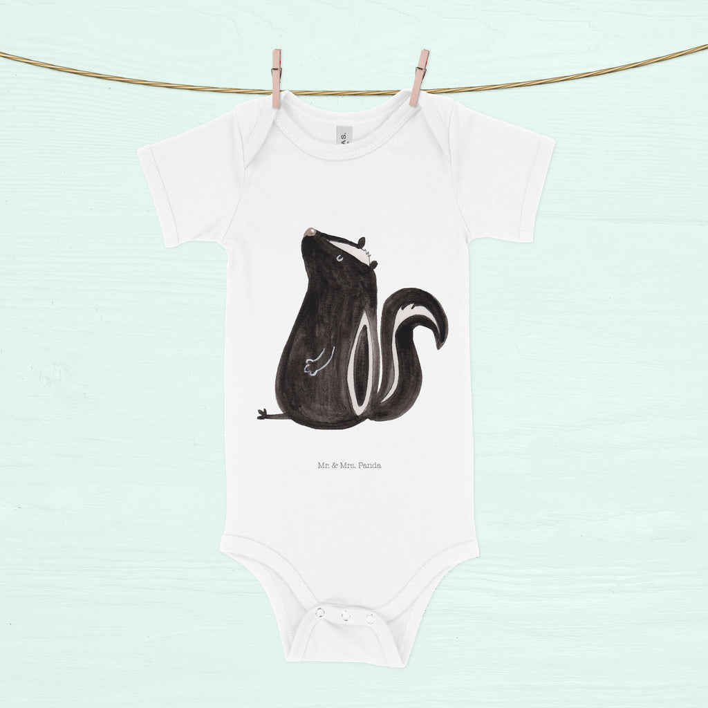 Organic Baby Body Stinktier sitzend Babykleidung, Babystrampler, Strampler, Wickelbody, Baby Erstausstattung, Junge, Mädchen, Stinktier, Skunk, Wildtier, Raubtier, Stinker, Stinki, Spruch, Büro, Recht, Besserwisser