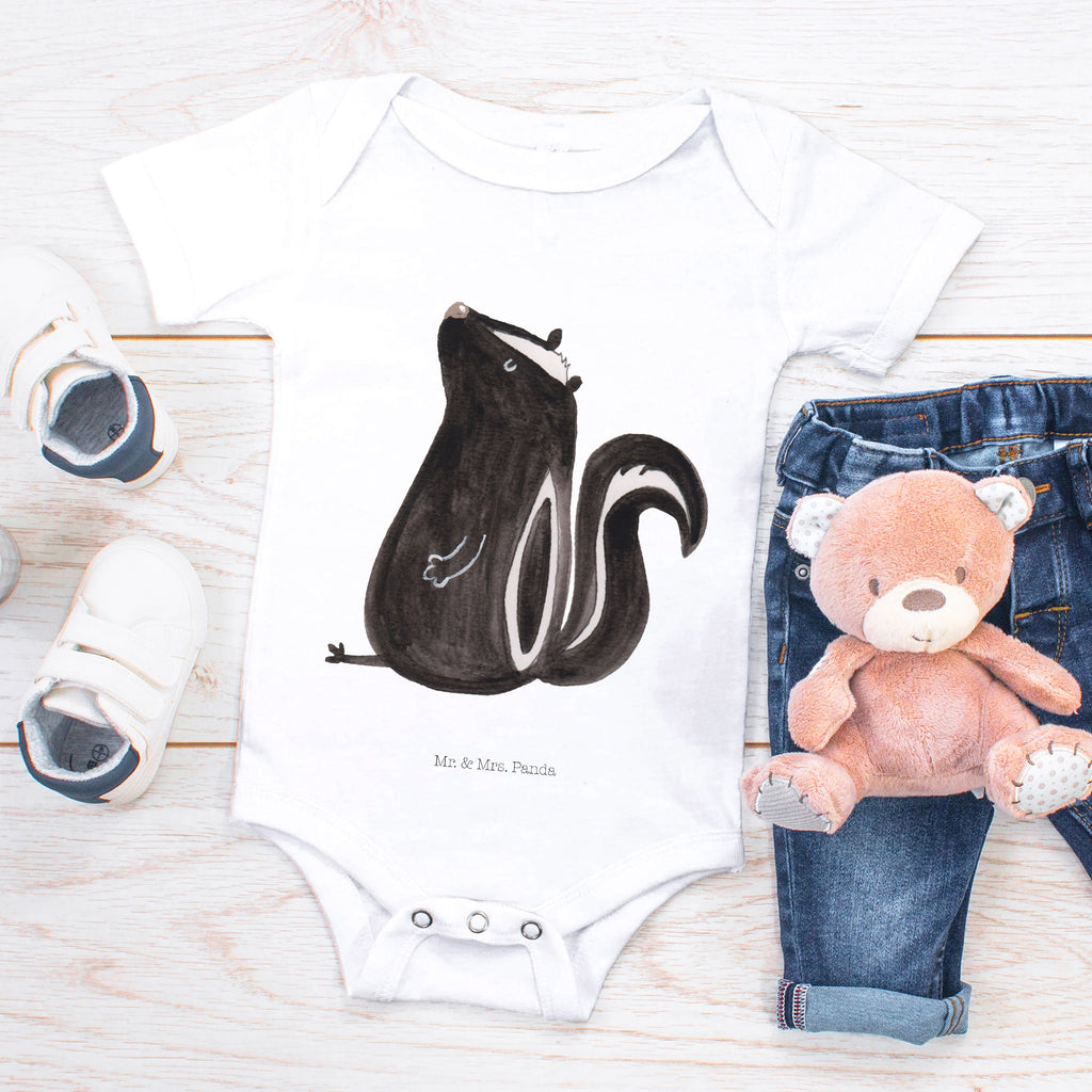 Organic Baby Body Stinktier sitzend Babykleidung, Babystrampler, Strampler, Wickelbody, Baby Erstausstattung, Junge, Mädchen, Stinktier, Skunk, Wildtier, Raubtier, Stinker, Stinki, Spruch, Büro, Recht, Besserwisser