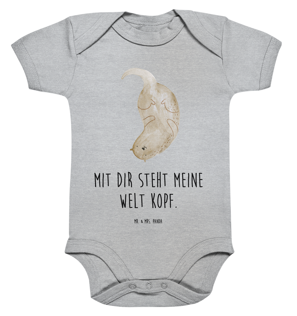 Organic Baby Body Otter kopfüber Babykleidung, Babystrampler, Strampler, Wickelbody, Baby Erstausstattung, Junge, Mädchen, Otter, Fischotter, Seeotter, Otter Seeotter See Otter