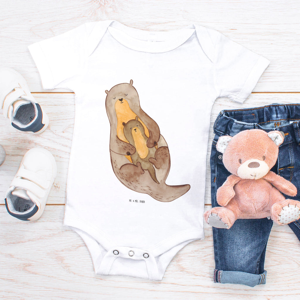 Organic Baby Body Otter mit Kind Babykleidung, Babystrampler, Strampler, Wickelbody, Baby Erstausstattung, Junge, Mädchen, Otter, Fischotter, Seeotter, Otter Seeotter See Otter