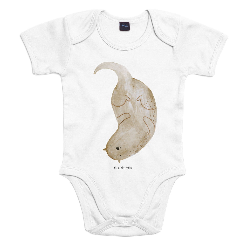 Organic Baby Body Otter kopfüber Babykleidung, Babystrampler, Strampler, Wickelbody, Baby Erstausstattung, Junge, Mädchen, Otter, Fischotter, Seeotter, Otter Seeotter See Otter