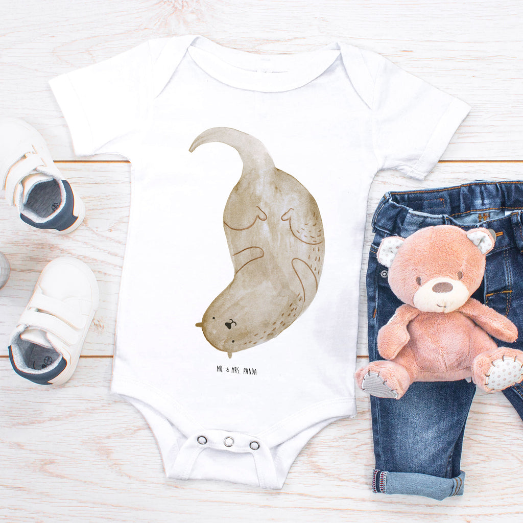 Organic Baby Body Otter kopfüber Babykleidung, Babystrampler, Strampler, Wickelbody, Baby Erstausstattung, Junge, Mädchen, Otter, Fischotter, Seeotter, Otter Seeotter See Otter