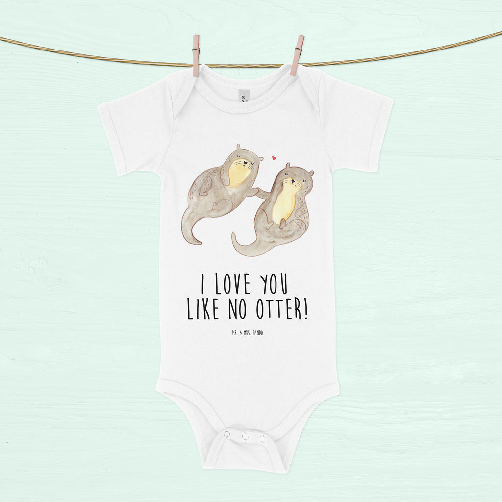 Organic Baby Body Otter händchenhaltend Babykleidung, Babystrampler, Strampler, Wickelbody, Baby Erstausstattung, Junge, Mädchen, Otter, Fischotter, Seeotter, Otter Seeotter See Otter