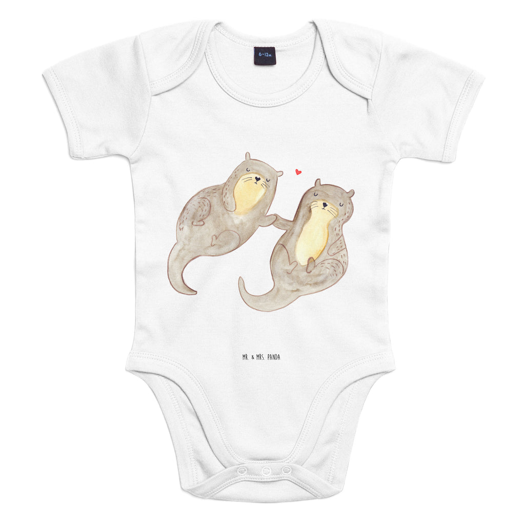 Organic Baby Body Otter händchenhaltend Babykleidung, Babystrampler, Strampler, Wickelbody, Baby Erstausstattung, Junge, Mädchen, Otter, Fischotter, Seeotter, Otter Seeotter See Otter