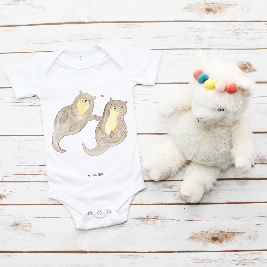 Organic Baby Body Otter händchenhaltend Babykleidung, Babystrampler, Strampler, Wickelbody, Baby Erstausstattung, Junge, Mädchen, Otter, Fischotter, Seeotter, Otter Seeotter See Otter