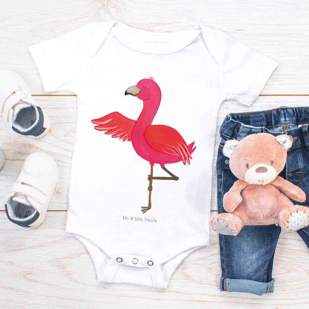 Organic Baby Body Flamingo Yoga Babykleidung, Babystrampler, Strampler, Wickelbody, Baby Erstausstattung, Junge, Mädchen, Flamingo, Vogel, Yoga, Namaste, Achtsamkeit, Yoga-Übung, Entspannung, Ärger, Aufregen, Tiefenentspannung