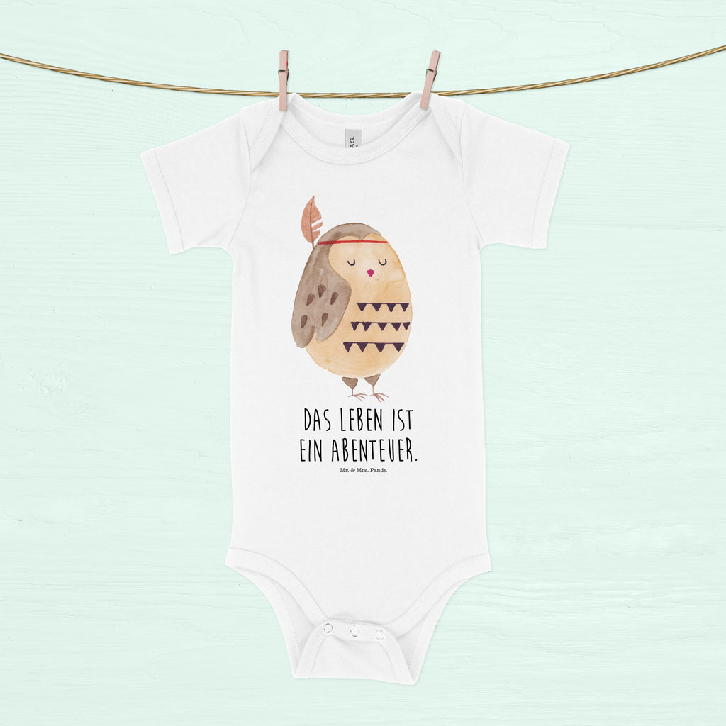 Organic Baby Body Eule Federschmuck Babykleidung, Babystrampler, Strampler, Wickelbody, Baby Erstausstattung, Junge, Mädchen, Eule, Eule Deko, Owl, Das Leben ist ein Abenteuer, Reisespruch, Federschmuck, Dekoration
