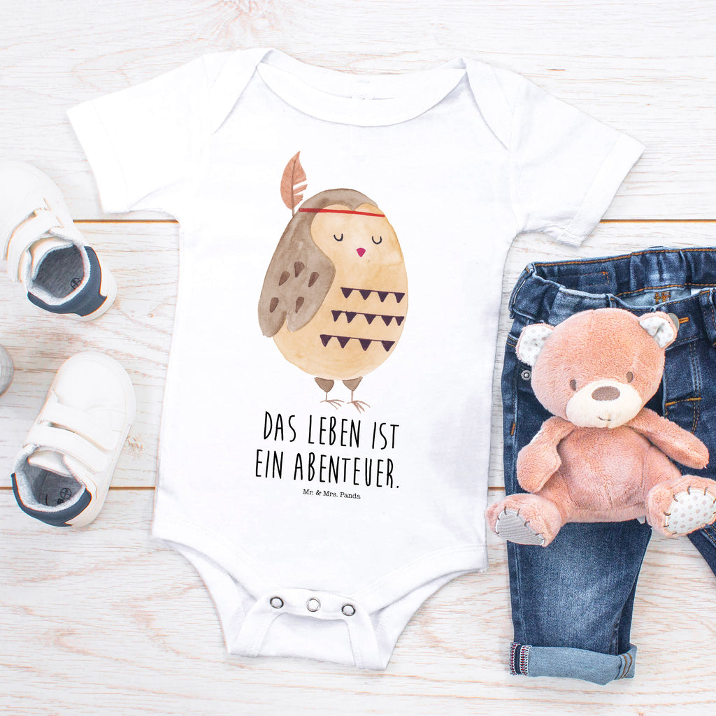 Organic Baby Body Eule Federschmuck Babykleidung, Babystrampler, Strampler, Wickelbody, Baby Erstausstattung, Junge, Mädchen, Eule, Eule Deko, Owl, Das Leben ist ein Abenteuer, Reisespruch, Federschmuck, Dekoration