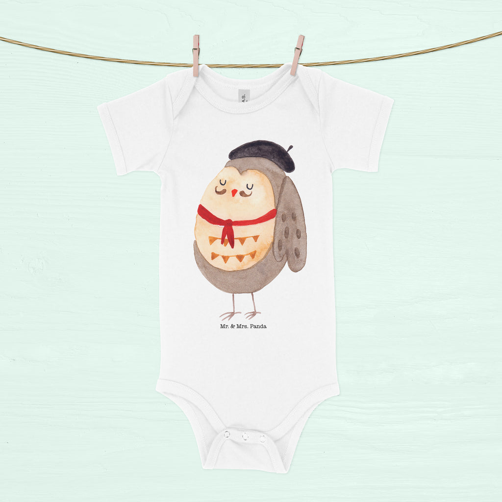 Organic Baby Body Eule Französisch Babykleidung, Babystrampler, Strampler, Wickelbody, Baby Erstausstattung, Junge, Mädchen, Eule, Eulen, Eule Deko, Owl, hibou, La vie est belle, das Leben ist schön, Spruch schön, Spruch Französisch, Frankreich