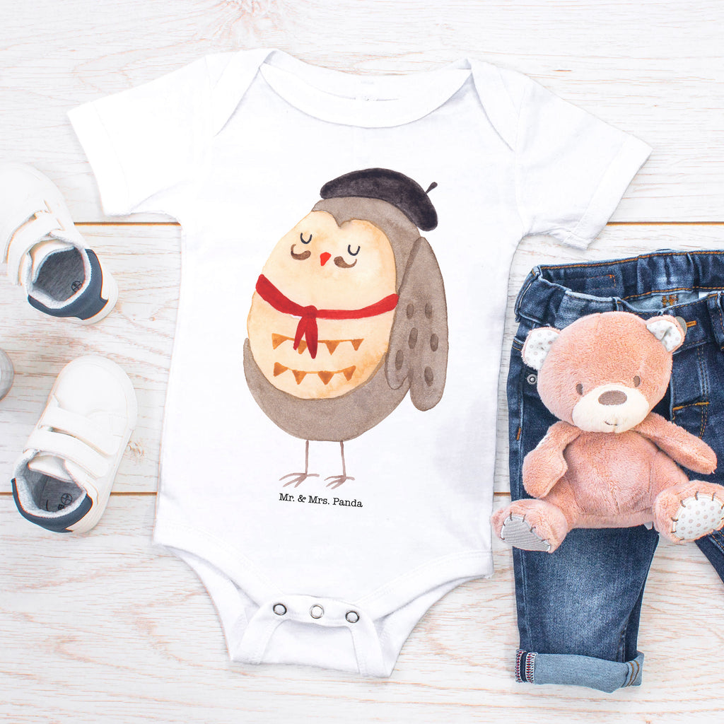 Organic Baby Body Eule Französisch Babykleidung, Babystrampler, Strampler, Wickelbody, Baby Erstausstattung, Junge, Mädchen, Eule, Eulen, Eule Deko, Owl, hibou, La vie est belle, das Leben ist schön, Spruch schön, Spruch Französisch, Frankreich