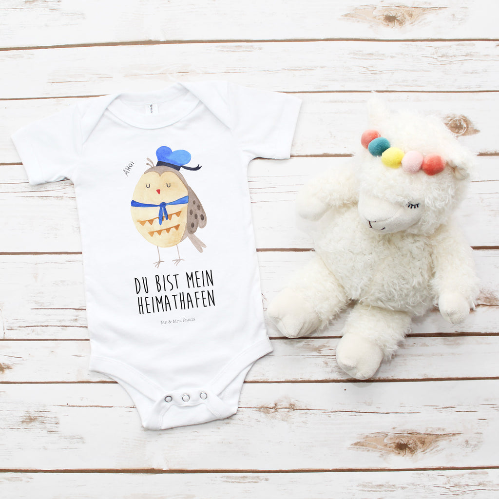 Organic Baby Body Eule Matrosen Babykleidung, Babystrampler, Strampler, Wickelbody, Baby Erstausstattung, Junge, Mädchen, Eule, Eule Spruch, Eule Deko, Owl, Wortspiel lustig, Matrose, Freundin, Ehe, Seefahrer, Heimathafen, Hochzeitstag Geschenk