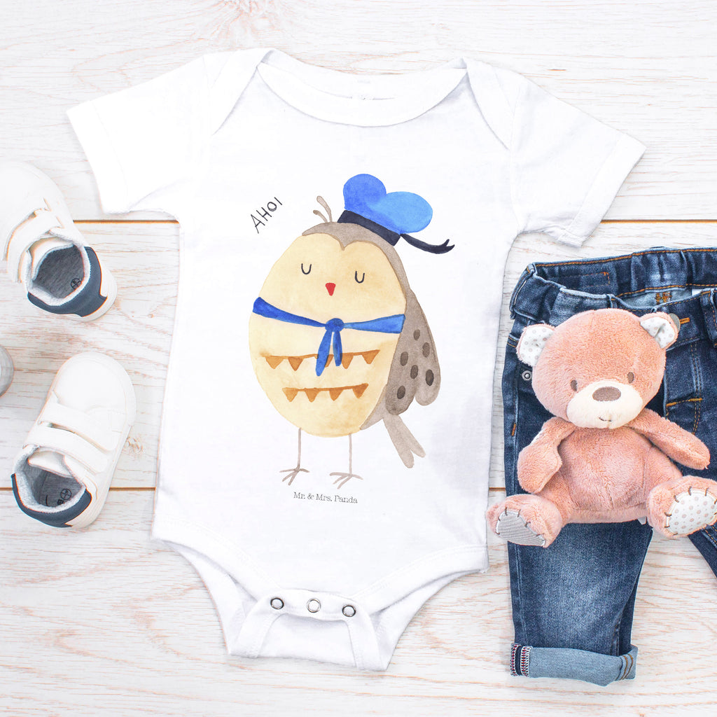 Organic Baby Body Eule Matrosen Babykleidung, Babystrampler, Strampler, Wickelbody, Baby Erstausstattung, Junge, Mädchen, Eule, Eule Spruch, Eule Deko, Owl, Wortspiel lustig, Matrose, Freundin, Ehe, Seefahrer, Heimathafen, Hochzeitstag Geschenk
