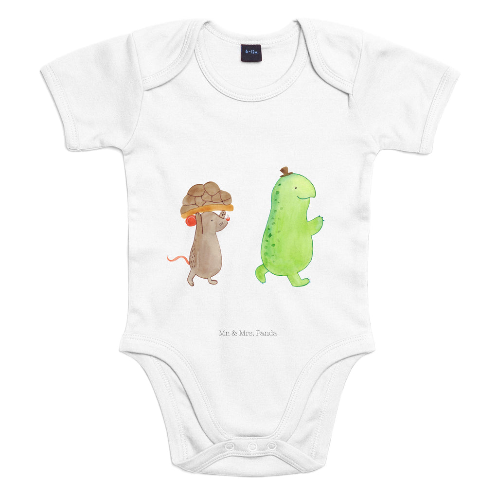 Organic Baby Body Schildkröte & Maus Babykleidung, Babystrampler, Strampler, Wickelbody, Baby Erstausstattung, Junge, Mädchen, Schildkröte, Maus, Freunde, Freundinnen, beste Freunde, beste Freundinnen