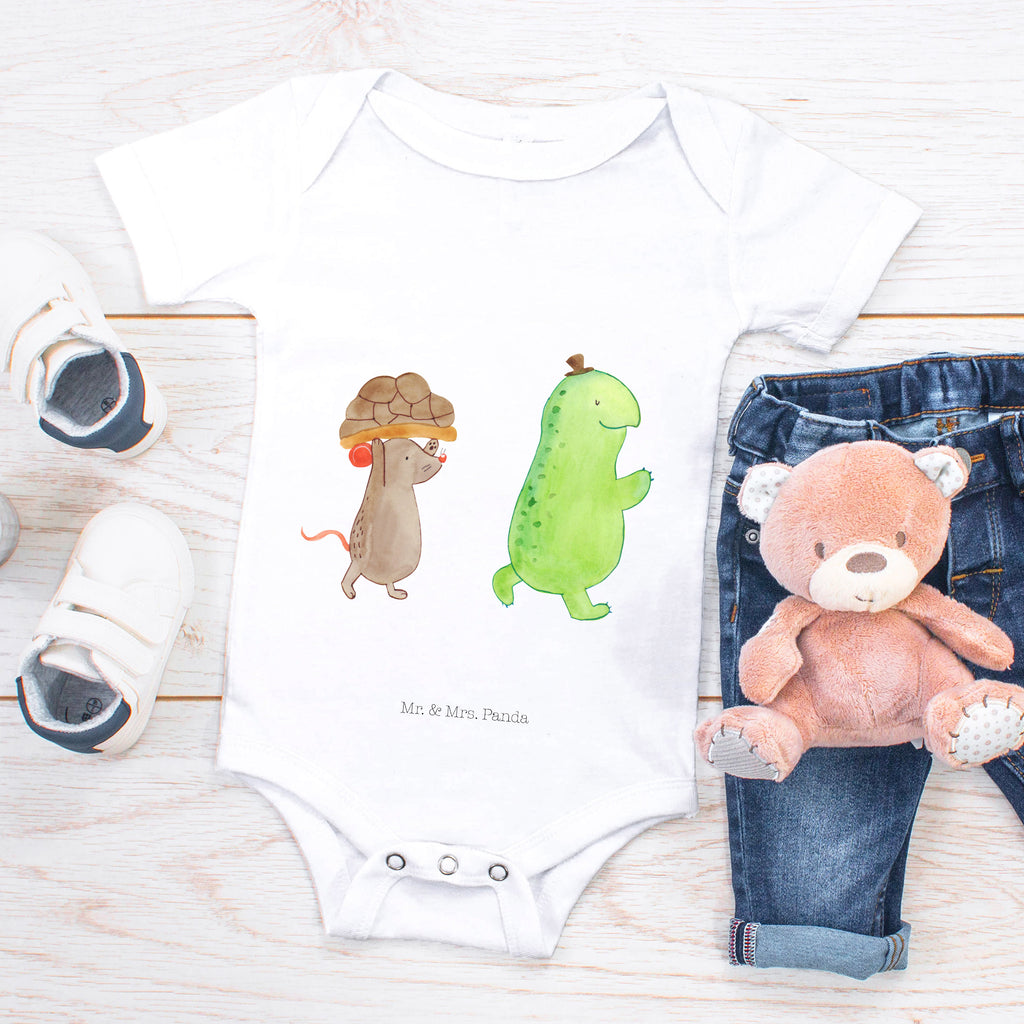 Organic Baby Body Schildkröte & Maus Babykleidung, Babystrampler, Strampler, Wickelbody, Baby Erstausstattung, Junge, Mädchen, Schildkröte, Maus, Freunde, Freundinnen, beste Freunde, beste Freundinnen