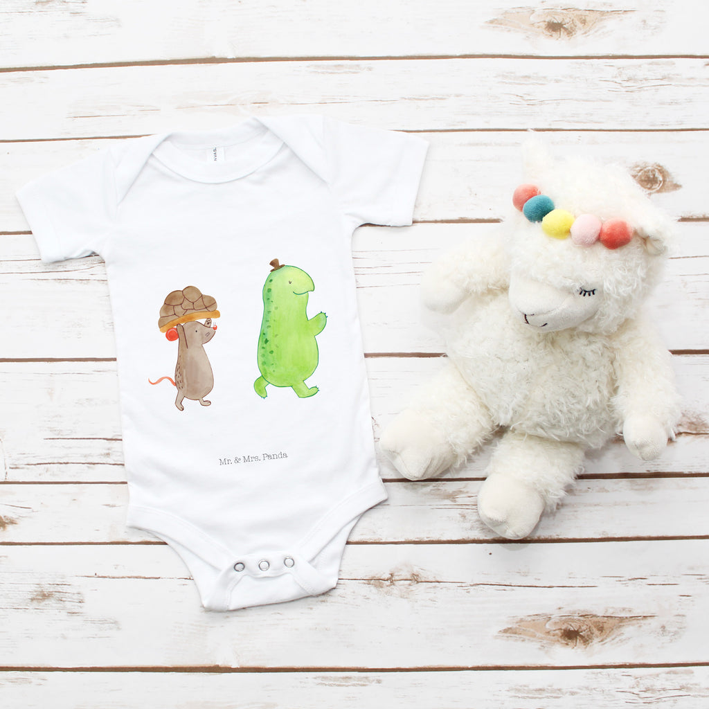 Organic Baby Body Schildkröte & Maus Babykleidung, Babystrampler, Strampler, Wickelbody, Baby Erstausstattung, Junge, Mädchen, Schildkröte, Maus, Freunde, Freundinnen, beste Freunde, beste Freundinnen