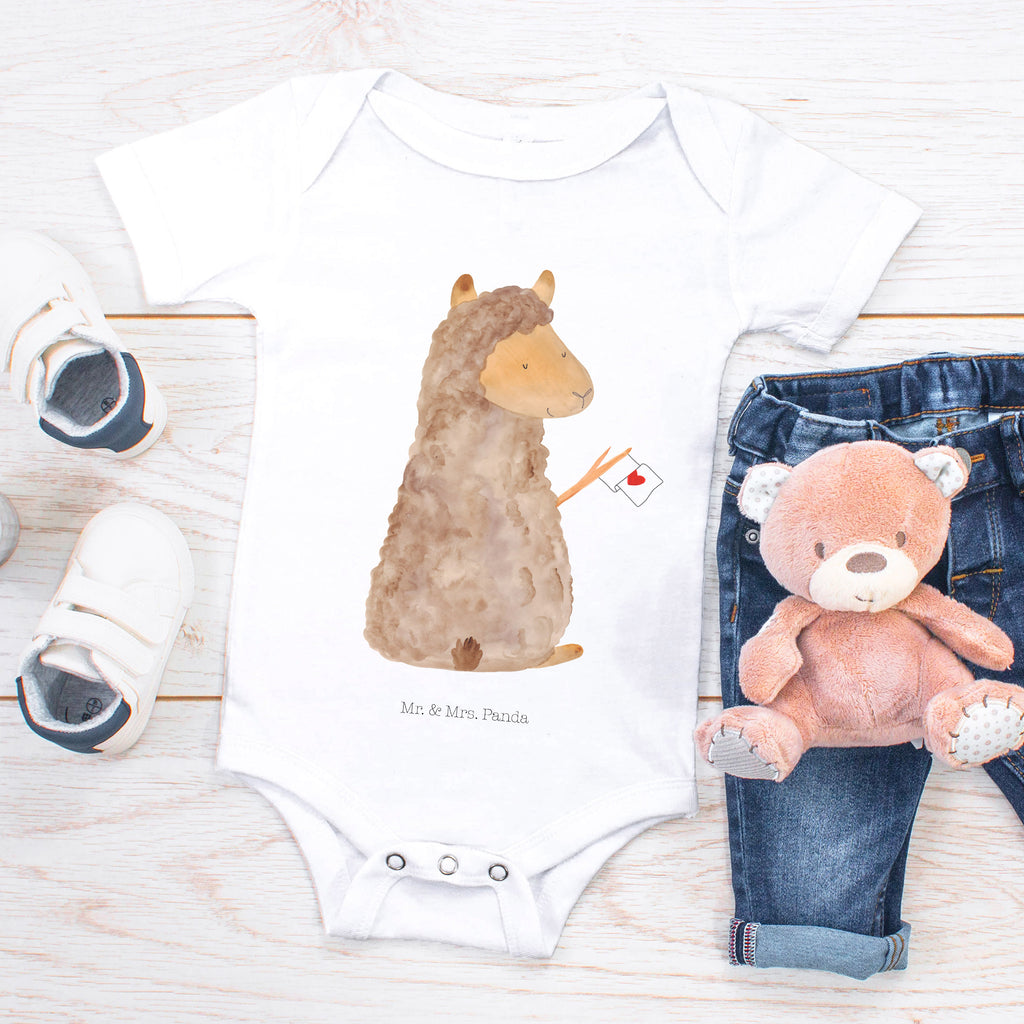 Organic Baby Body Alpaka Fahne Babykleidung, Babystrampler, Strampler, Wickelbody, Baby Erstausstattung, Junge, Mädchen, Alpaka, Lama, Alpakas, Lamas, Liebe